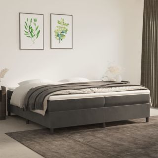voodiraam ilma madratsita, tumehall, 200 x 200 cm, samet
