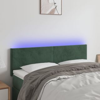 LED-voodipeats, tumeroheline, 144x5x78/88 cm, samet