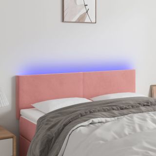 LED-voodipeats, roosa, 144x5x78/88 cm, samet