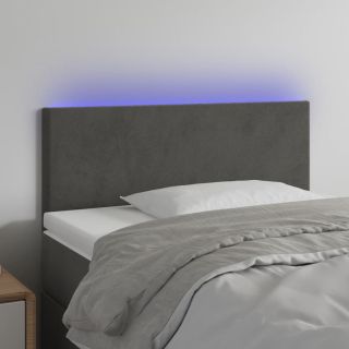 LED-voodipeats, tumehall, 80x5x78/88 cm, samet