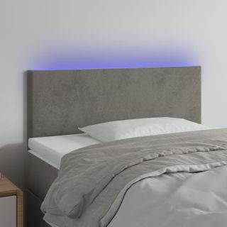 LED-voodipeats, helehall, 80x5x78/88 cm, samet