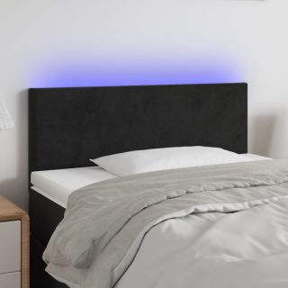 LED-voodipeats, must, 80x5x78/88 cm, samet