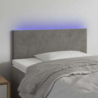 LED-voodipeats, helehall, 90x5x78/88 cm, samet