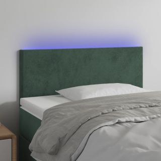 LED-voodipeats, tumeroheline, 90x5x78/88 cm, samet