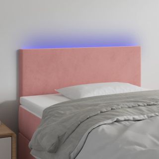 LED-voodipeats, roosa, 100x5x78/88 cm, samet