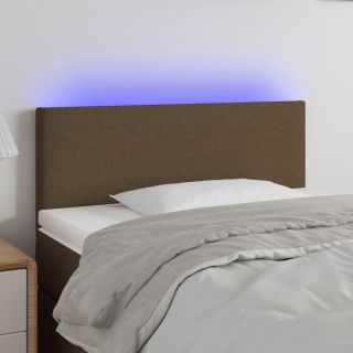 LED-voodipeats, tumepruun, 100x5x78/88 cm, kangas