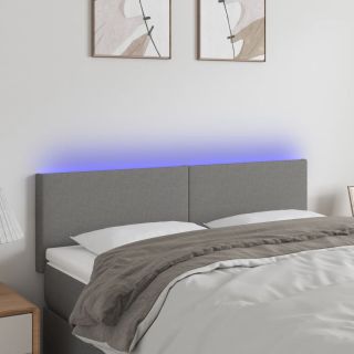 LED-voodipeats, tumehall, 144x5x78/88 cm, kangas