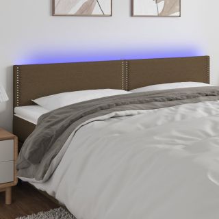 LED-voodipeats, tumepruun, 160x5x78/88 cm, kangas