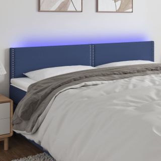 LED-voodipeats, sinine, 160x5x78/88 cm, kangas