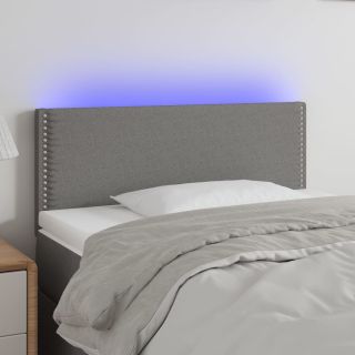 Изголовье со светодиодной подсветкой, темно-серое, 100x5x78/88 см, ткань