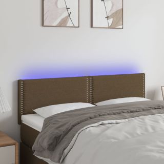LED-voodipeats, tumepruun, 144x5x78/88 cm, kangas