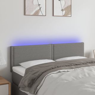 LED-voodipeats, tumehall, 144x5x78/88 cm, kangas