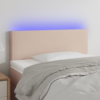 LED-voodipeats, Cappuccino, 100x5x78/88 cm kunstnahk
