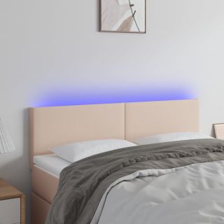 LED-voodipeats, Cappuccino, 144x5x78/88 cm kunstnahk