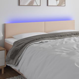 LED-voodipeats Cappuccino 180x5x78/88 cm kunstnahk