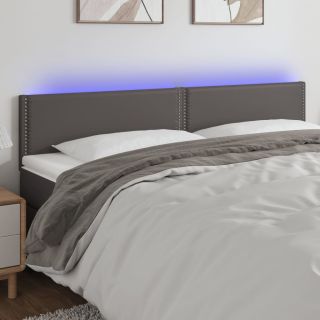 LED-voodipeats, hall, 200x5x78/88 cm, kunstnahk