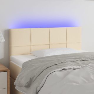 LED-voodipeats, kreemjas, 80x5x78/88 cm, kangas