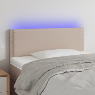LED-voodipeats, Cappuccino, 100x5x78/88 cm kunstnahk