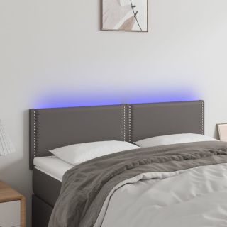 LED-voodipeats, hall, 144x5x78/88 cm, kunstnahk