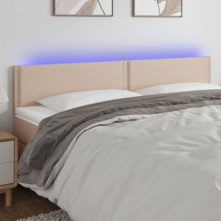 LED-voodipeats Cappuccino 180x5x78/88 cm kunstnahk