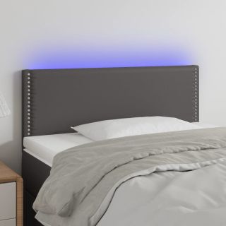 LED-voodipeats, hall, 90x5x78/88 cm, kunstnahk