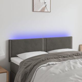 LED-voodipeats, tumehall, 144x5x78/88 cm, samet