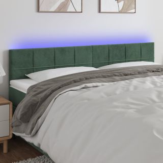 LED-voodipeats, tumeroheline, 200x5x78/88 cm, samet