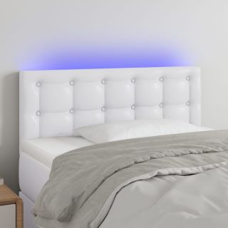 LED-voodipeats valge 80x5x78/88 cm kunstnahk