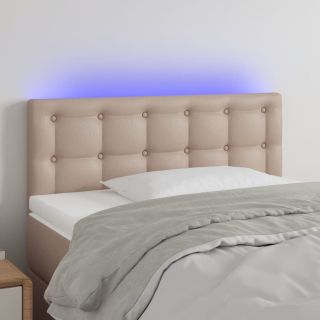 LED-voodipeats, Cappuccino, 90x5x78/88 cm kunstnahk