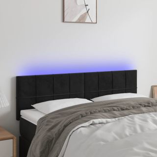 LED-voodipeats, must, 144x5x78/88 cm, samet
