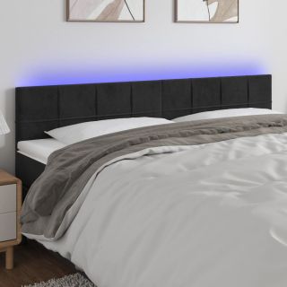 LED-voodipeats, must, 160x5x78/88 cm, samet