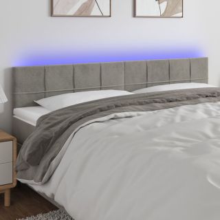 LED-voodipeats, helehall, 180x5x78/88 cm, samet