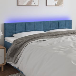 LED-voodipeats, tumesinine, 180x5x78/88 cm, samet