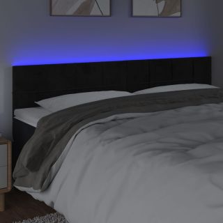 LED-voodipeats, must, 180x5x78/88 cm, samet
