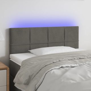 LED-voodipeats, tumehall, 90x5x78/88 cm, samet