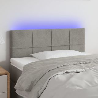 LED-voodipeats, helehall, 100x5x78/88 cm, samet