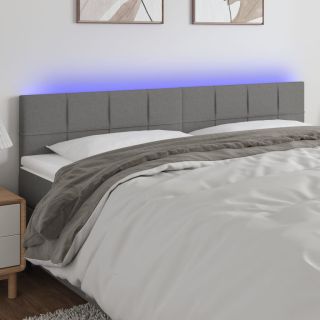 LED-voodipeats, tumehall, 180x5x78/88 cm, kangas