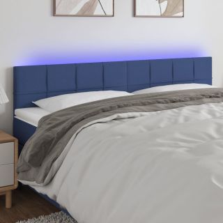 LED-voodipeats, sinine, 160x5x78/88 cm, kangas