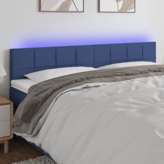 LED-voodipeats, sinine, 180x5x78/88 cm, kangas
