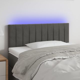 LED-voodipeats, tumehall, 90x5x78/88 cm, samet