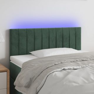 LED-voodipeats, tumeroheline, 90x5x78/88 cm, samet