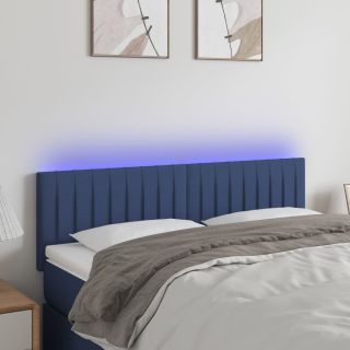 LED-voodipeats, sinine, 144x5x78/88 cm, kangas