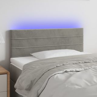 LED-voodipeats, helehall, 80x5x78/88 cm, samet