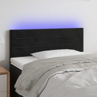 LED-voodipeats, must, 80x5x78/88 cm, samet