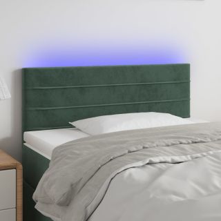 LED-voodipeats, tumeroheline, 100x5x78/88 cm, samet