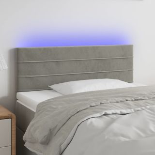 LED-voodipeats, helehall, 100x5x78/88 cm, samet