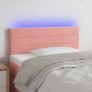 LED-voodipeats, roosa, 100x5x78/88 cm, samet
