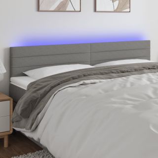 LED-voodipeats, tumehall, 200x5x78/88 cm, kangas