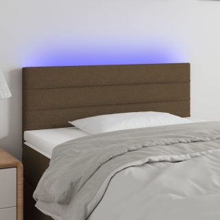 LED-voodipeats, tumepruun, 100x5x78/88 cm, kangas