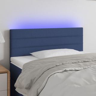 LED-voodipeats, sinine, 100x5x78/88 cm, kangas
